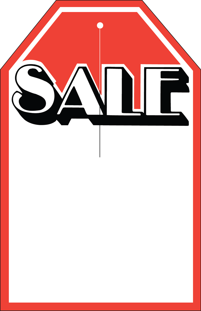 Large Sales Hang Tag with Slit