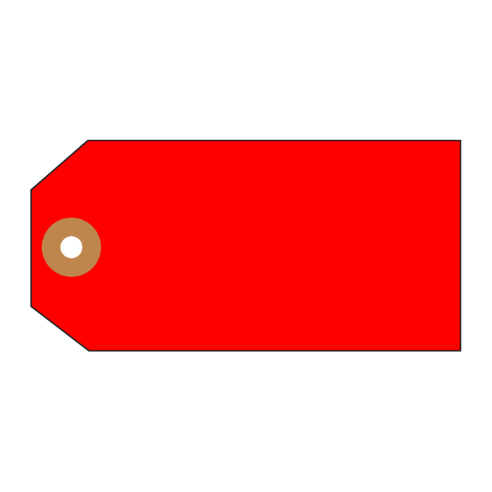 2 Red Fluorescent Hang Tag