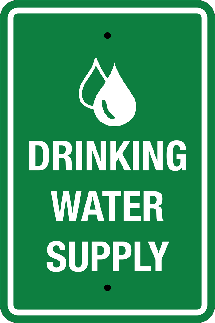 Campground 12x18 Drinking Water Supply Sign Green
