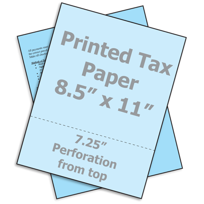 Blue Tax Bill Paper 8.5