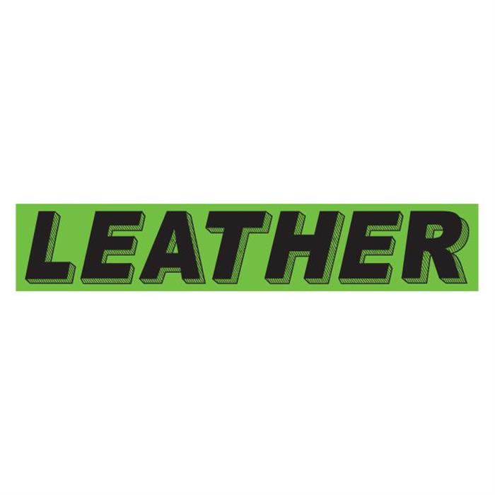 Leather Fluorescent Green Slogan Window Stickers - Qty 12
