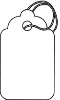 White Merchandise Tag, 1 3/4" x 1 1/8", Strung - Box of 1000