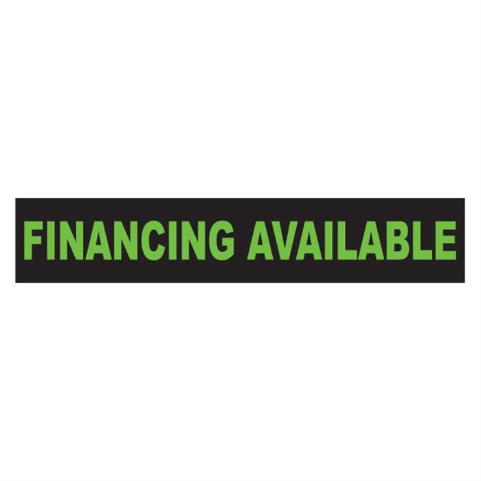Financing Available Fluorescent Green Slogan Window Stickers - Qty 12