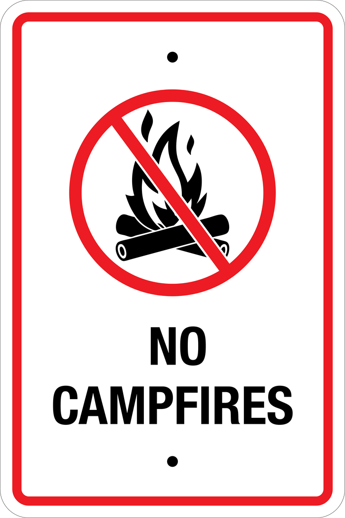 Campground 12x18 No Campfires Sign