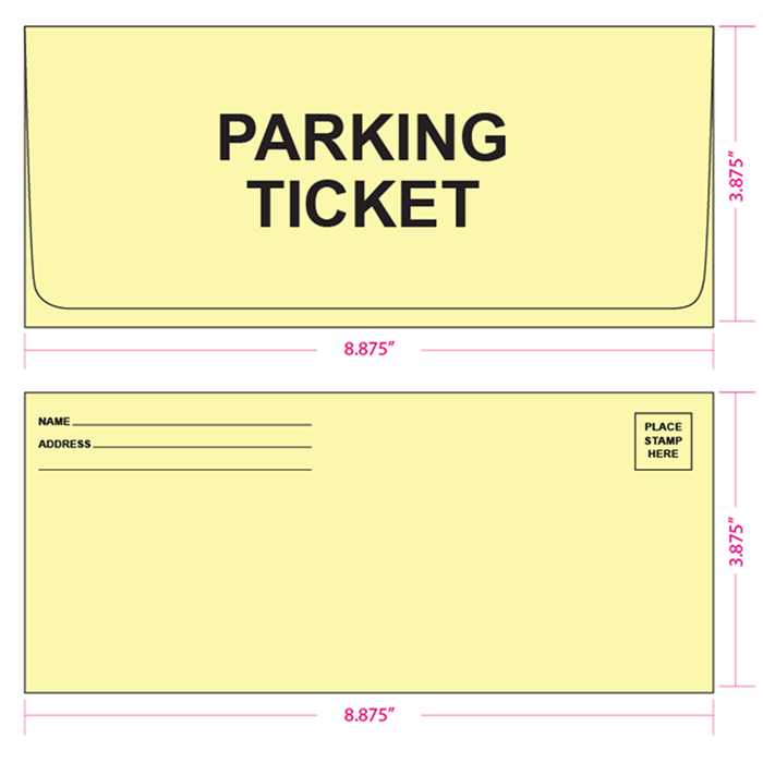 9 (3 7/8 x 8 7/8) Canary Prism Parking Ticket Envelopes - (qty of 1000)