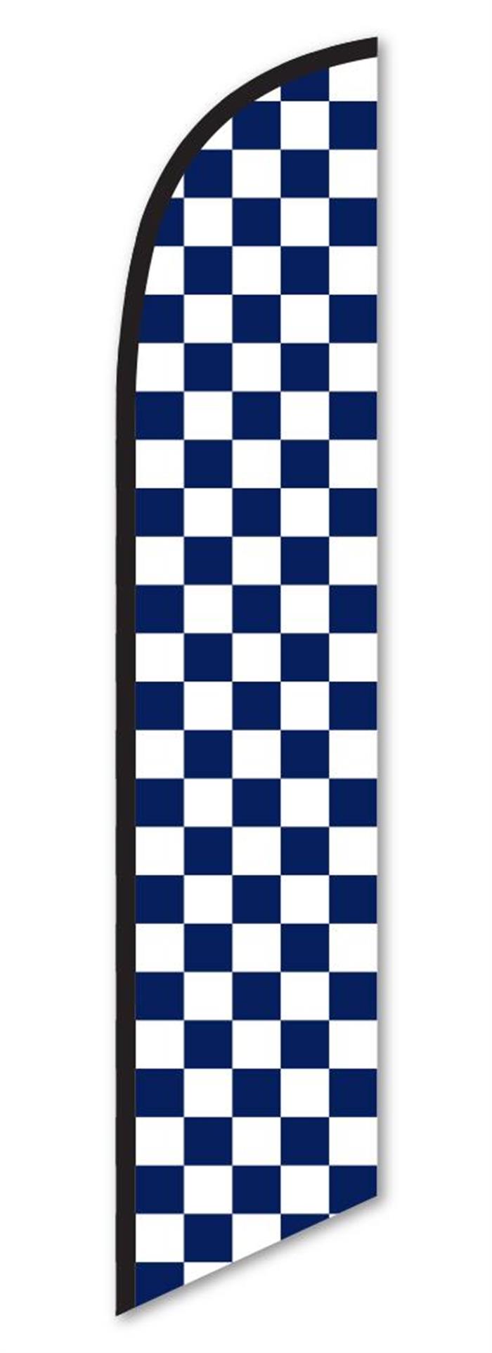 Checkered Flag - Blue Swooper Banner