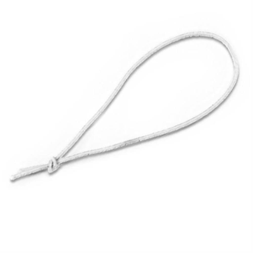 Loose Knotted White Elastic String for Hang Tags - Box of 1000