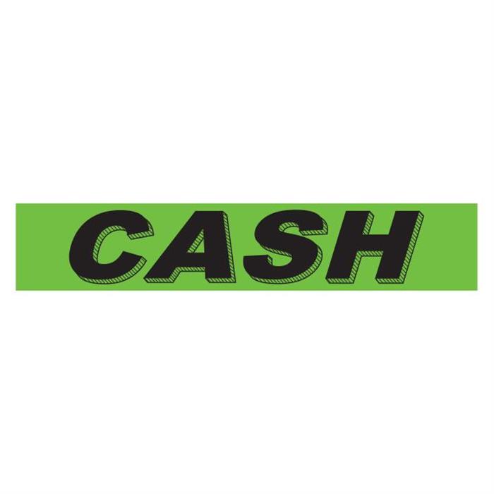 Cash Fluorescent Green Slogan Window Stickers - Qty 12