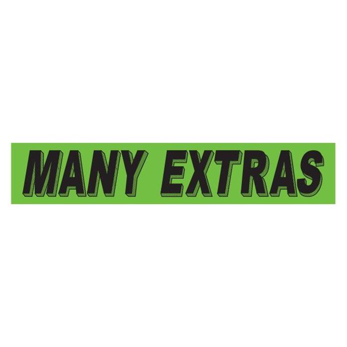 Many Extras Fluorescent Green Slogan Window Stickers - Qty 12