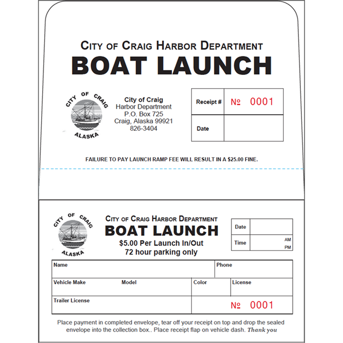City of Craig Alaska - Boat Launch Payment Envelope