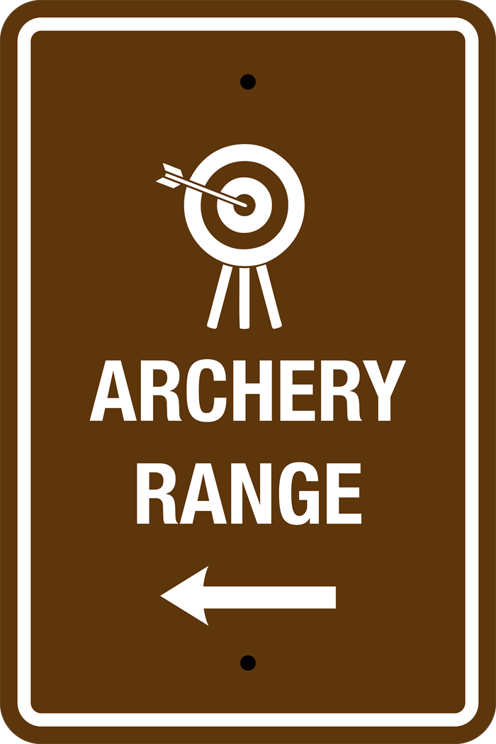 12x18 Archery Sign Brown with Left Arrow