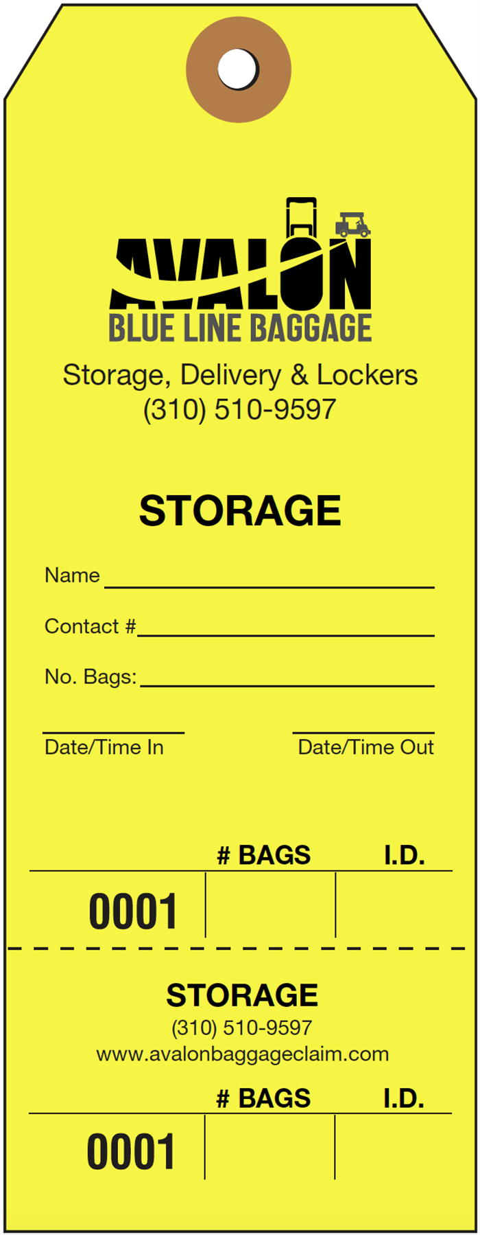 Custom Printed Luggage Baggage Tag with Six Additional Number Labels, Strung - Box of 1000