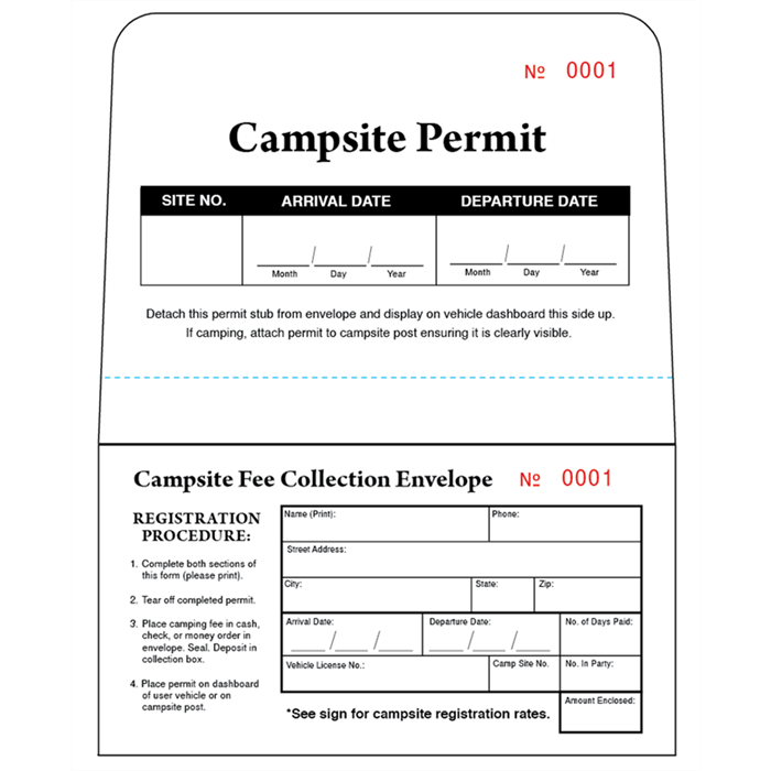 	 Campsite Fee Collection Envelope (4.25