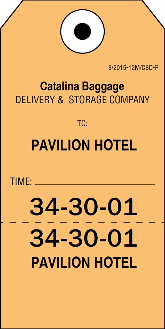 Custom Printed Hotel Baggage Tags