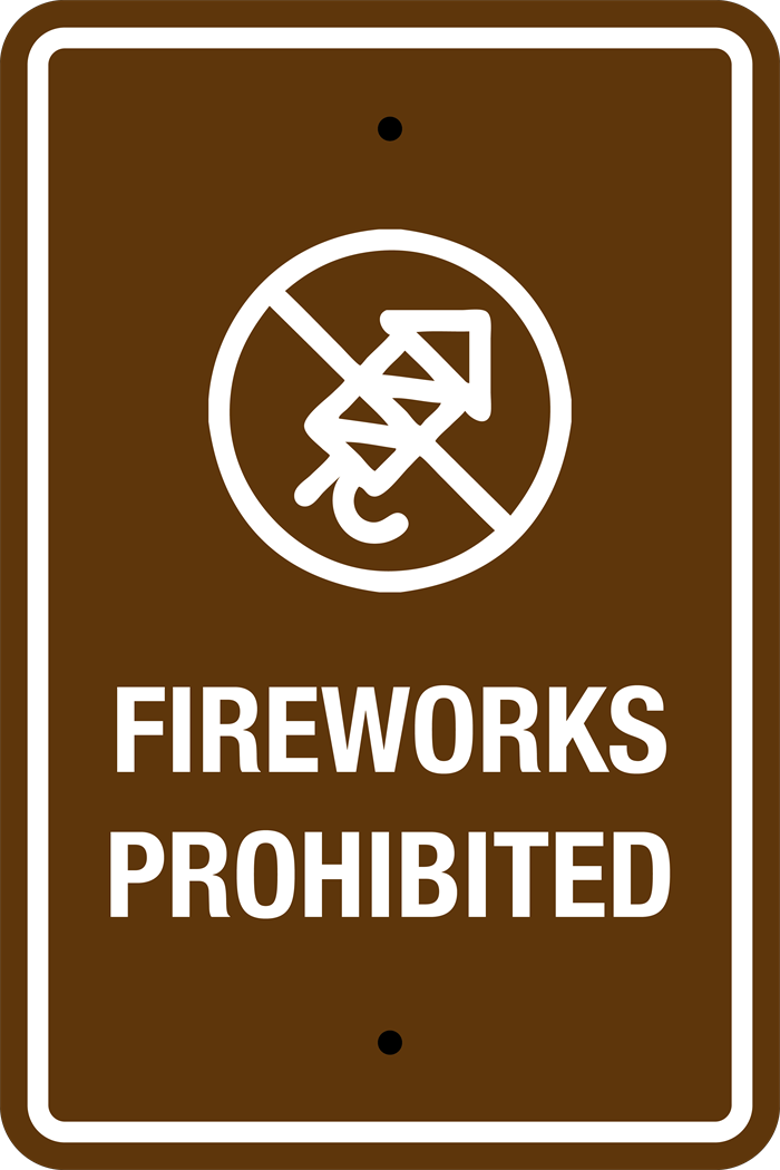 Campground 12x18 Fireworks Prohibited Sign