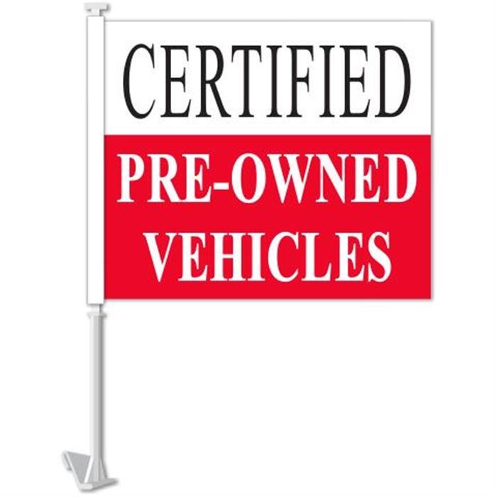 Flag Clip-On Window Flag - Certified Pre-Owned Vehicles Red