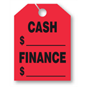 Custom Printed - Cash Finance Red Hang Tag (Jumbo) - 100 PACK