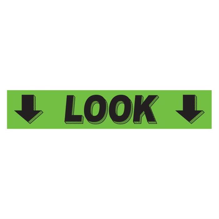 Look Fluorescent Green Slogan Window Stickers - Qty 12