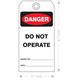 Danger Do Not Operate Tag Back