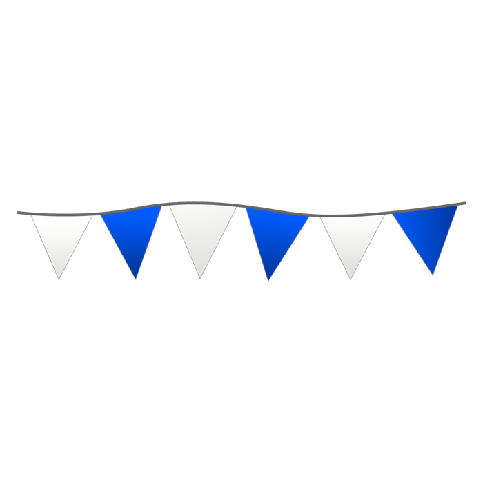 Blue and White Triangle Pennants