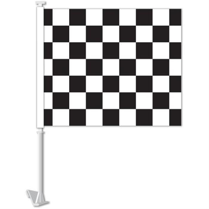 Flag Clip-On Window Flag - Black Checker Flag