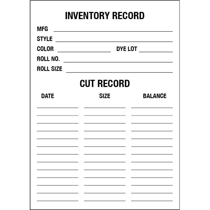 5x7 Inventory Record Tags - Qty 1000 tags