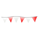 100' Triangle Pennants - Red and White