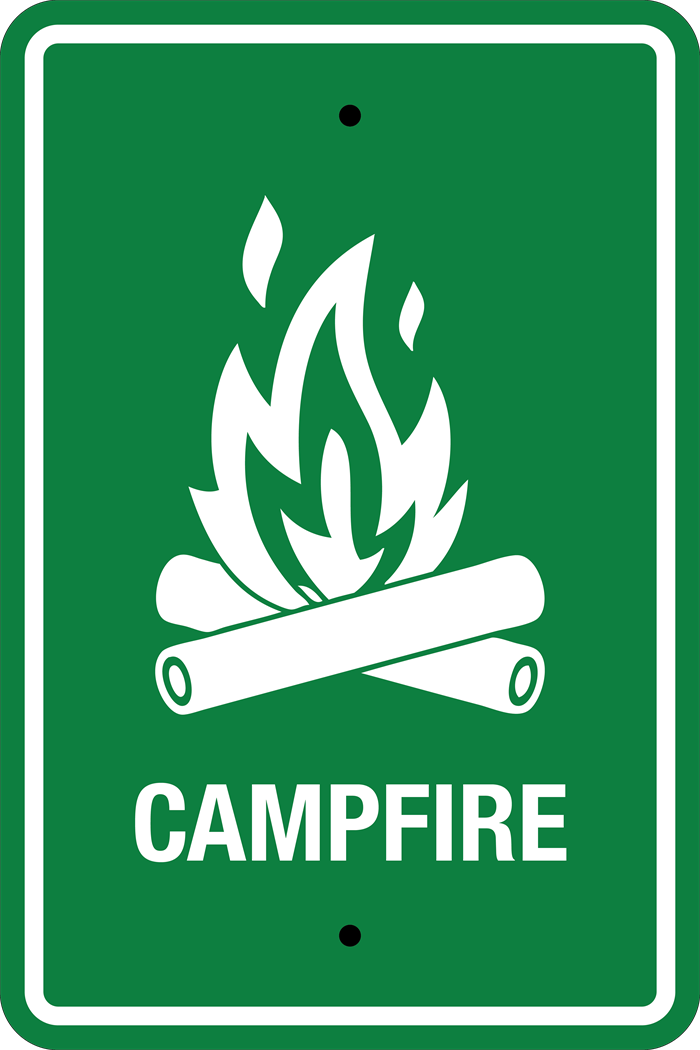 Campground 12x18 Campfire Sign Green