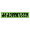 As Advertised Fluorescent Green Slogan Window Stickers - Qty 12