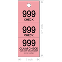 Claim Check Tags Cherry, 3 parts - Box of 1000