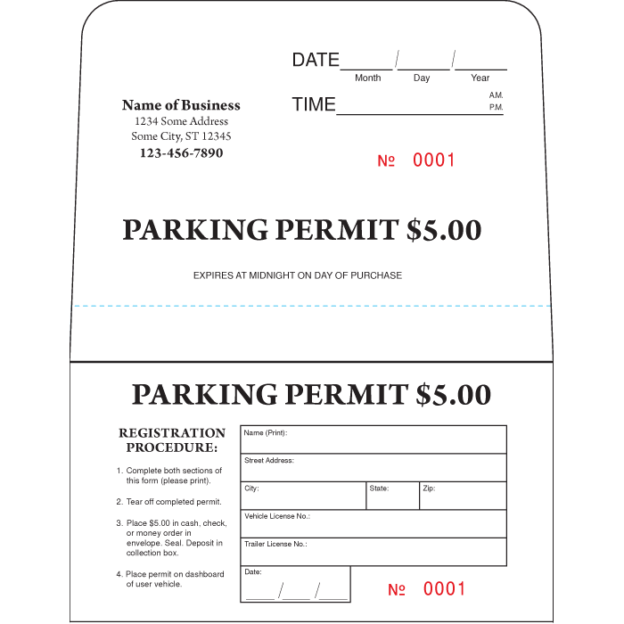 Parking Permit Envelope