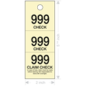 Claim Check Tags Yellow, 3 parts - Box of 1000