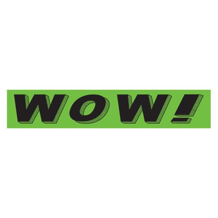 Wow Fluorescent Green Slogan Window Stickers - Qty 12