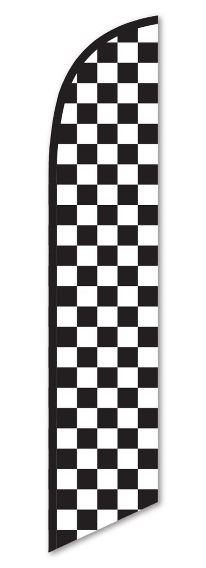 Checkered Flag - Black Swooper Banner