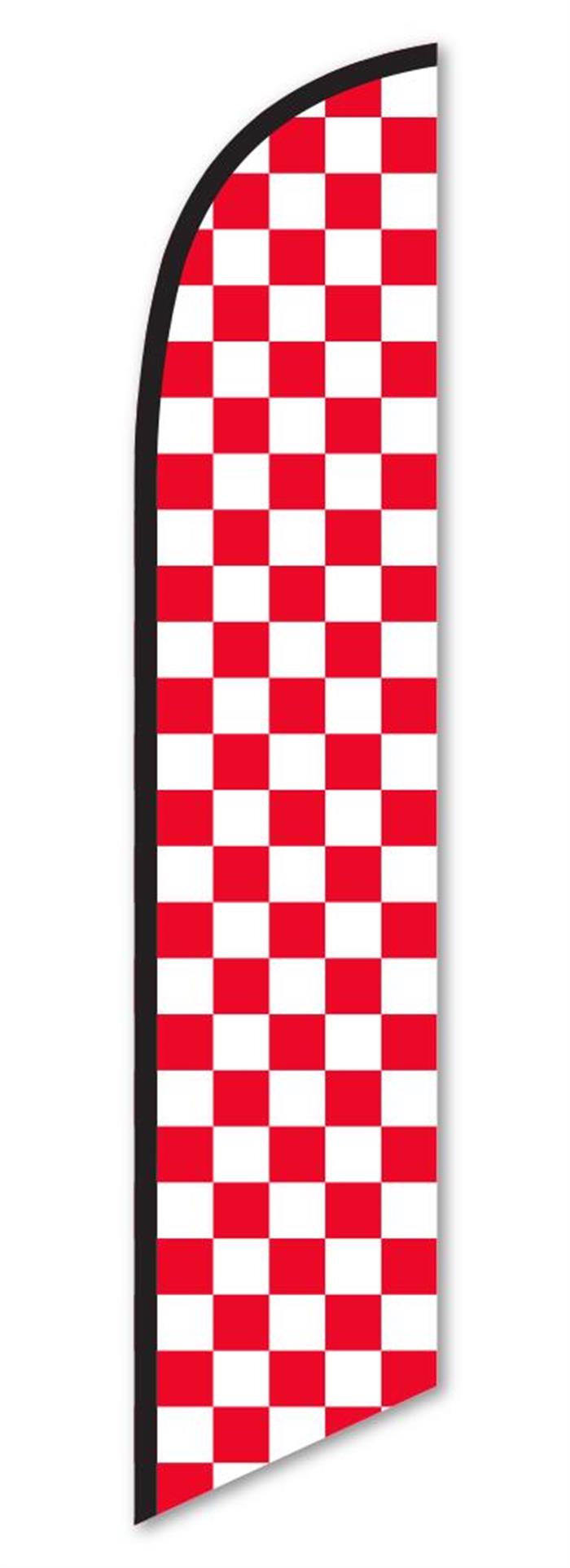 Checkered Flag - Red Swooper Banner