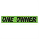 One Owner Fluorescent Green Slogan Window Stickers - Qty 12